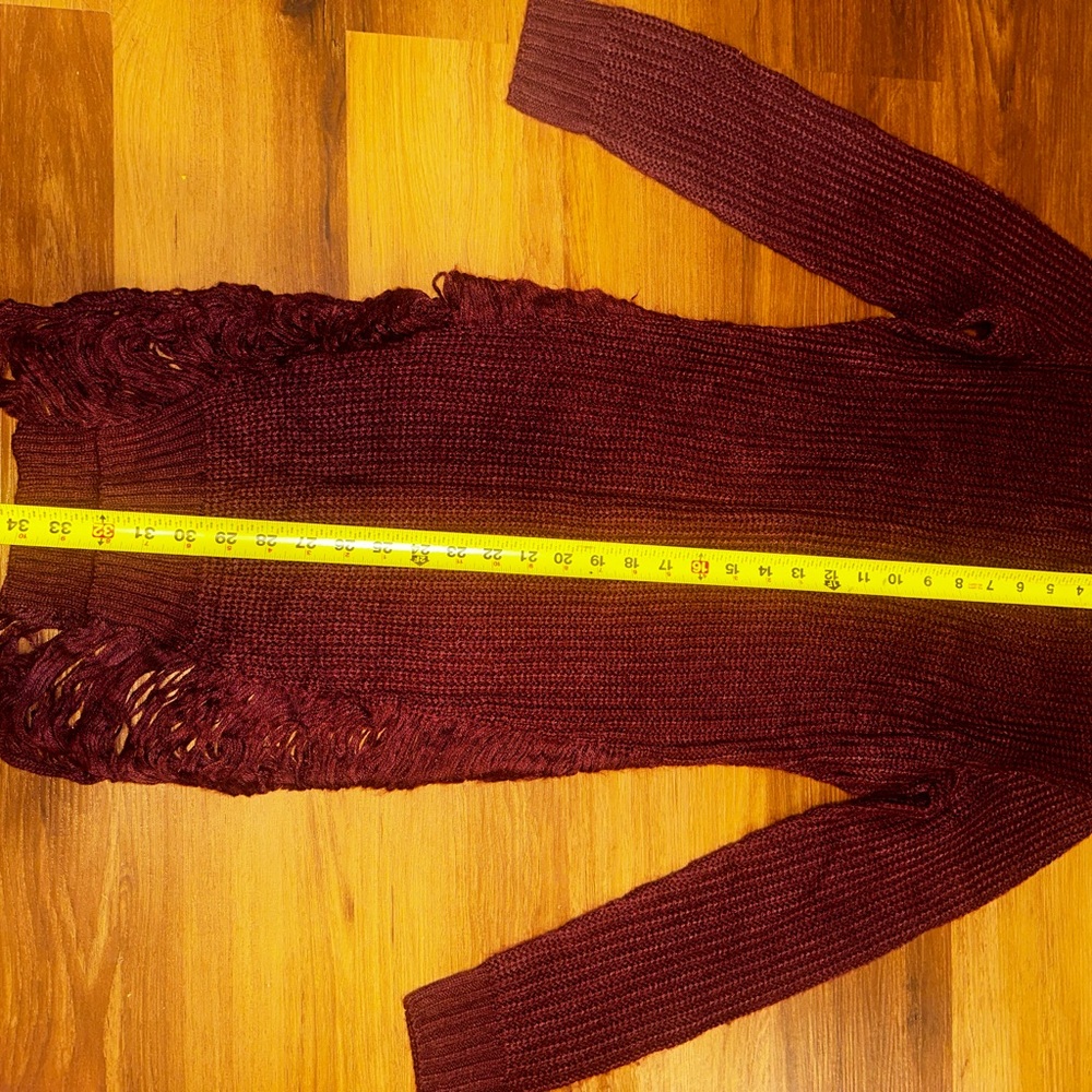 TRENDY TREADE, Red Ribbed Long Sleeve Sweater Dress